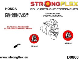 Wkładki przedniej poduszki silnika SPORT - Honda Prelude