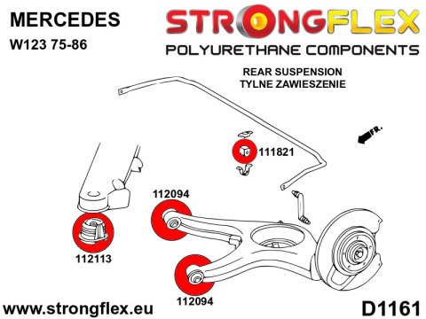 Tuleja belki tylnej SPORT - Mercedes W123 (76-86)