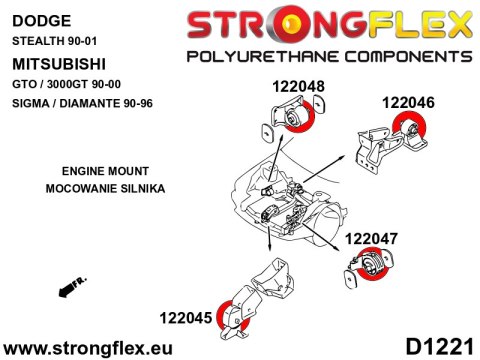 Tuleja poduszki silnika - lewa - Dodge Stealth (90-01)