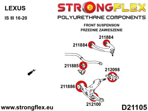 Tuleja przedniego wahacza - do amortyzatora SPORT - Lexus IS / IS F