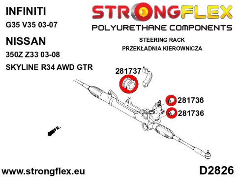Tuleja przekładni kierowniczej - Nissan 350Z (02-08) Z33