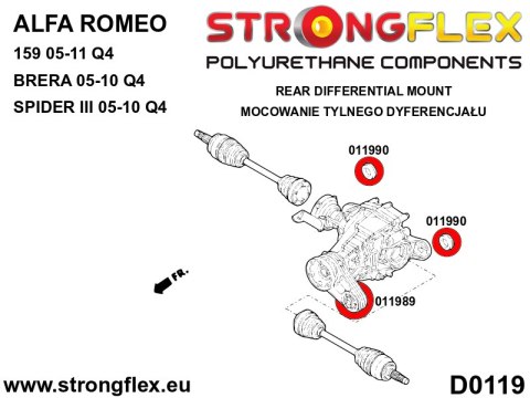 Tuleja tylnego dyferencjału - tylna SPORT - Alfa Romeo 159 (05-11) type 939