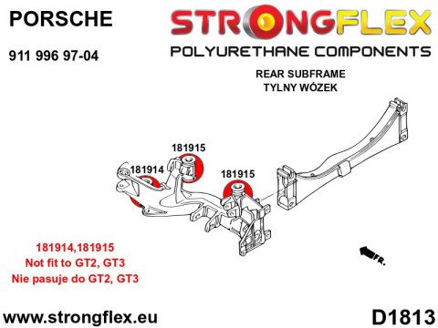 Tuleja tylnego wózka - tylna SPORT - Porsche 911