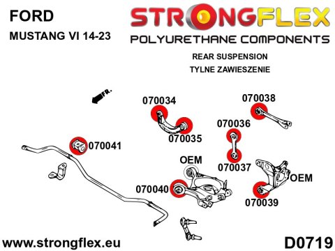 Tuleja wahacza tylnego dolnego - przednia wewnętrzna SPORT - Ford Mustang