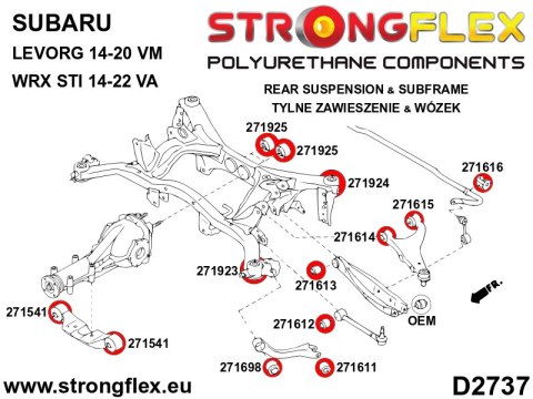 Tuleja tylnego dyferencjału - tylna SPORT - Subaru Tribeca B9 (06-14) WX