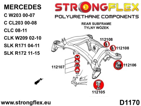 Tuleja tylnego wózka - przednia SPORT - Mercedes CLK