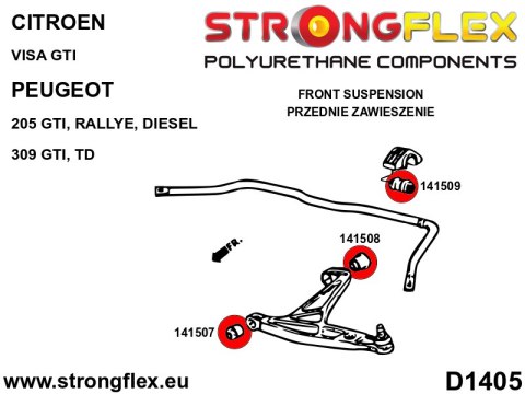 Tuleja wahacza przedniego - przednia SPORT - Citroën Visa