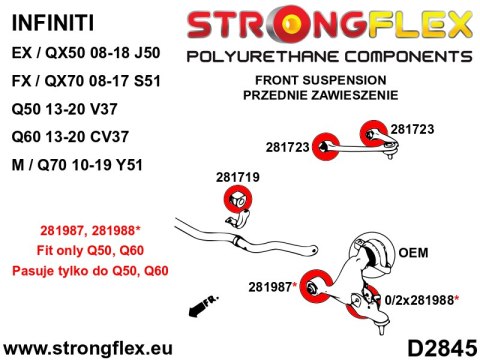 Tuleja wahacza przedniego - przednia SPORT - Infiniti Q50 (13-20) V37