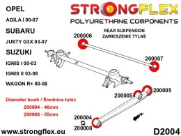 Tuleja wahacza tylnego wzdłużnego - przednia 55mm SPORT - Suzuki Ignis