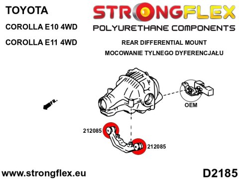 Tuleja wspornika tylnego dyferencjału - Toyota Corolla