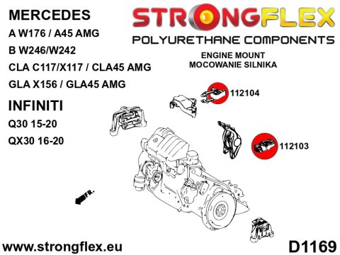 Wkładka poduszki silnika SPORT - Mercedes Klasa A