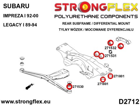 Zestaw tulei tylnego wózka SPORT - Subaru Forester
