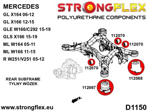 Tuleja przedniego i tylnego dyferencjału - Mercedes Klasa R (05-12) W251/V251