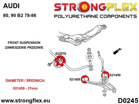 Tuleja stabilizatora przedniego - Audi 80 / 90 / S2 / RS2
