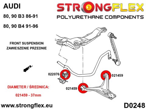 Tuleja stabilizatora przedniego - Audi 80 / 90 / S2 / RS2