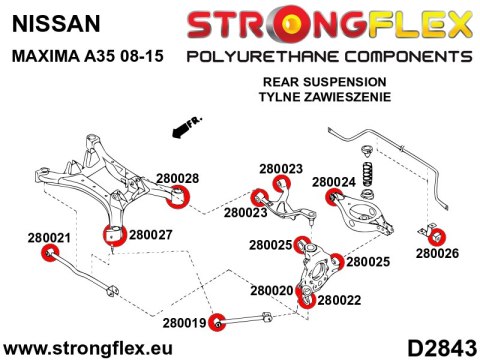 Tuleja tylnego wózka - tylna SPORT - Nissan Maxima