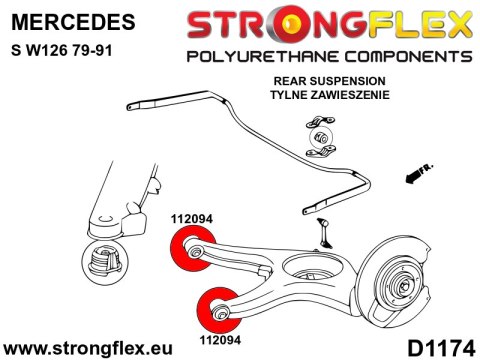Tuleja wahacza tylnego SPORT - Mercedes W123 (76-86)