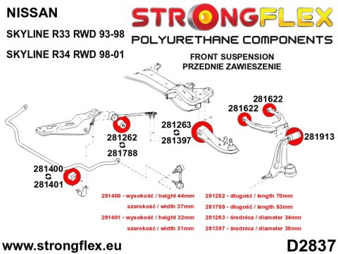 Zestaw zawieszenia przedniego SPORT - Nissan Skyline