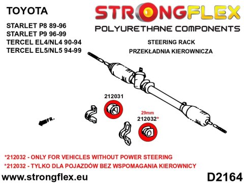 Tuleja przekładni kierowniczej 29mm SPORT - Toyota Starlet