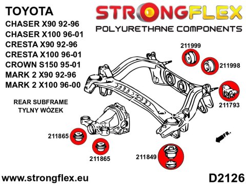 Tuleja tylnego dyferencjału - tylna - Toyota Chaser
