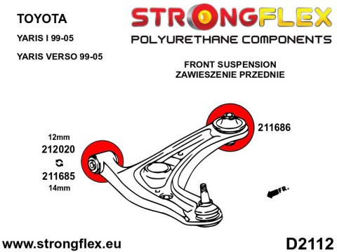 Tuleja wahacza przedniego - przednia 31mm SPORT - Toyota MR2