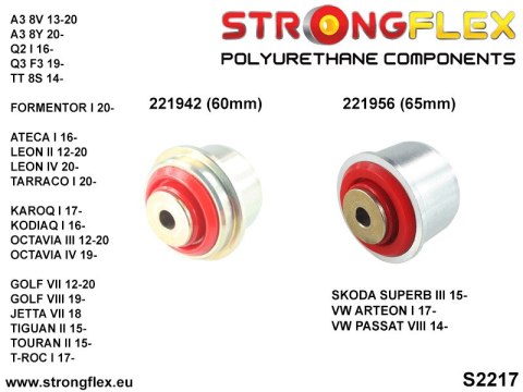 Tuleja wahacza wzdłużnego - przednia 65mm SPORT - Skoda Superb