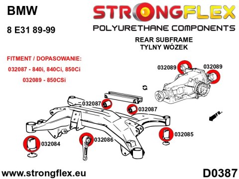 Tuleja tylnego wózka - tylna SPORT - BMW Seria 8