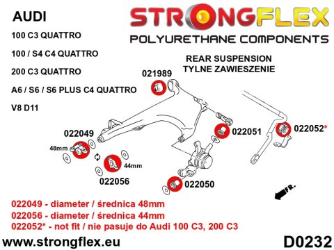 Tuleja tylnej zwrotnicy - przednia SPORT - Audi A6 / S6 / RS6