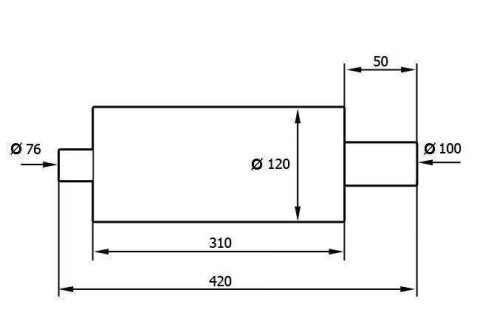 Tłumik Końcowy TurboWorks 100mm wejście 76mm