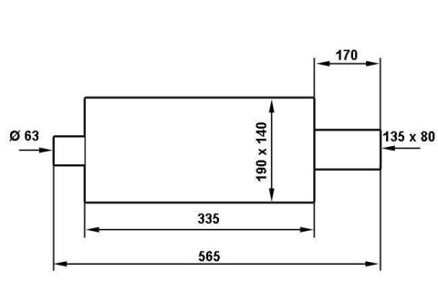 Tłumik Końcowy TurboWorks 80x135mm wejście 63,5mm