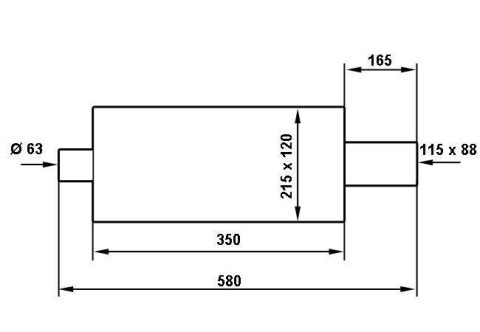 Tłumik Końcowy TurboWorks 88x115mm wejście 63,5mm