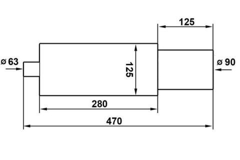 Tłumik Końcowy TurboWorks 90mm wejście 63,5mm