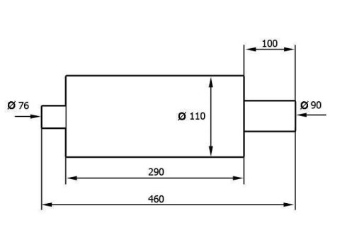 Tłumik Końcowy TurboWorks 90mm wejście 76mm