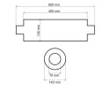Tłumik Środkowy 70mm TurboWorks RS 409SS 450mm