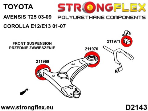 Tuleja wahacza przedniego - tylna - Toyota Corolla