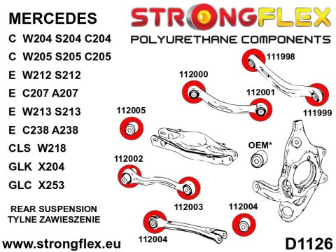 Tuleja wahacza tylnego górnego - wewnętrzna SPORT - Mercedes GLK (08-15) X204