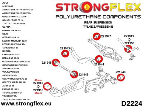 Tuleja wahacza wzdłużnego przednia - Audi A3 / S3 / RS3