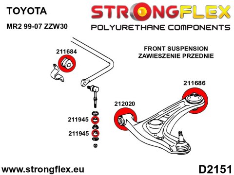 Tuleja łącznika stabilizatora przedniego - Toyota MR2
