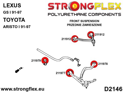 Tuleja przedniego drążka SPORT - Toyota Aristo