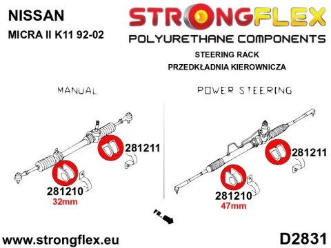 Tuleja przekładni kierowniczej - Nissan Micra