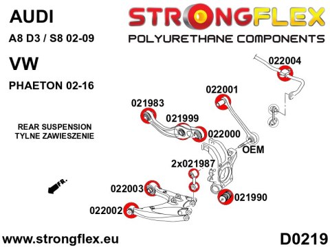 Tuleja tylnego drążka wewnętrzna SPORT - Audi A8 / S8