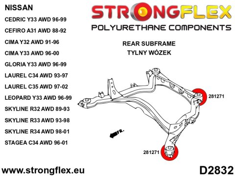 Tuleja tylnego wózka AWD - Nissan Skyline