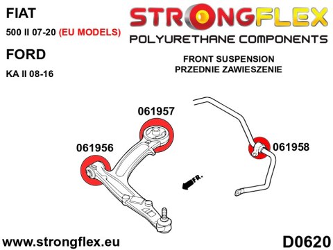 Tuleja wahacza przedniego - tylna - Fiat Panda