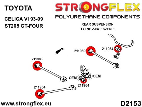 Tuleja wahacza tylnego wleczonego - Toyota Celica