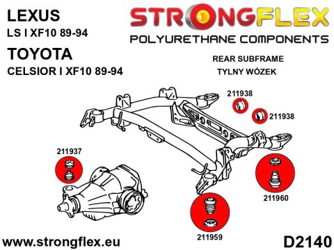 Zestaw tulei tylnego wózka SPORT - Lexus LS