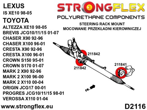 Kompletny zestaw tulei zawieszenia - Toyota Chaser