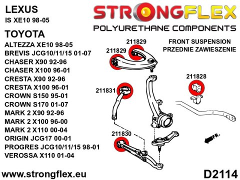 Kompletny zestaw tulei zawieszenia - Toyota Chaser