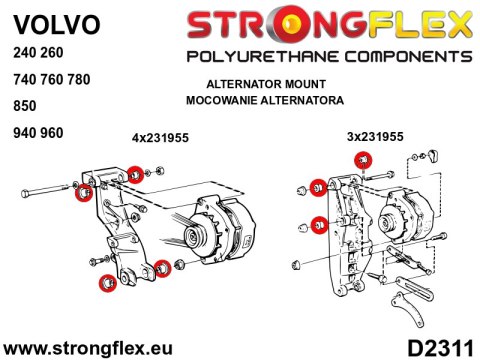Tuleja alternatora 27,5mm SPORT - Volvo Seria 200