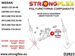 Tuleja tylnego amortyzatora - dolna 55mm SPORT - Nissan 300ZX