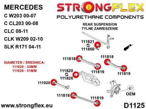 Tuleja tylnego drążka SPORT - Mercedes CLK
